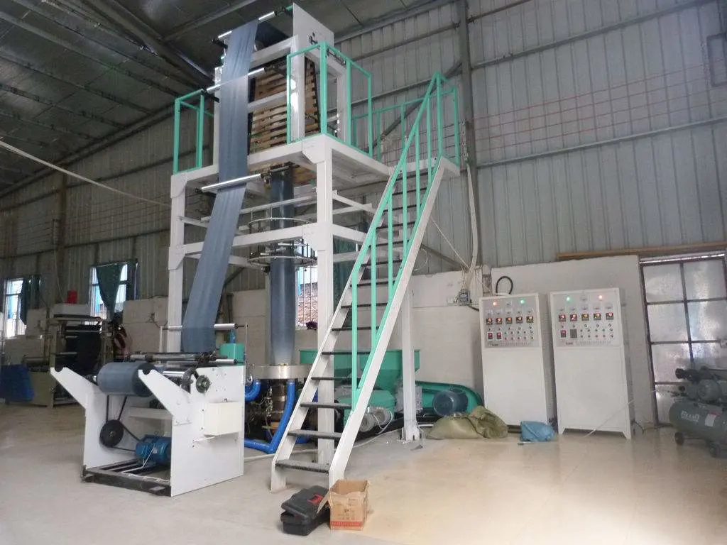 Ab 2 Two Layer Co-Extrusion PE HDPE LDPE Express DHL UPS Bag Blown Film Blowing Extrusion Making Machine